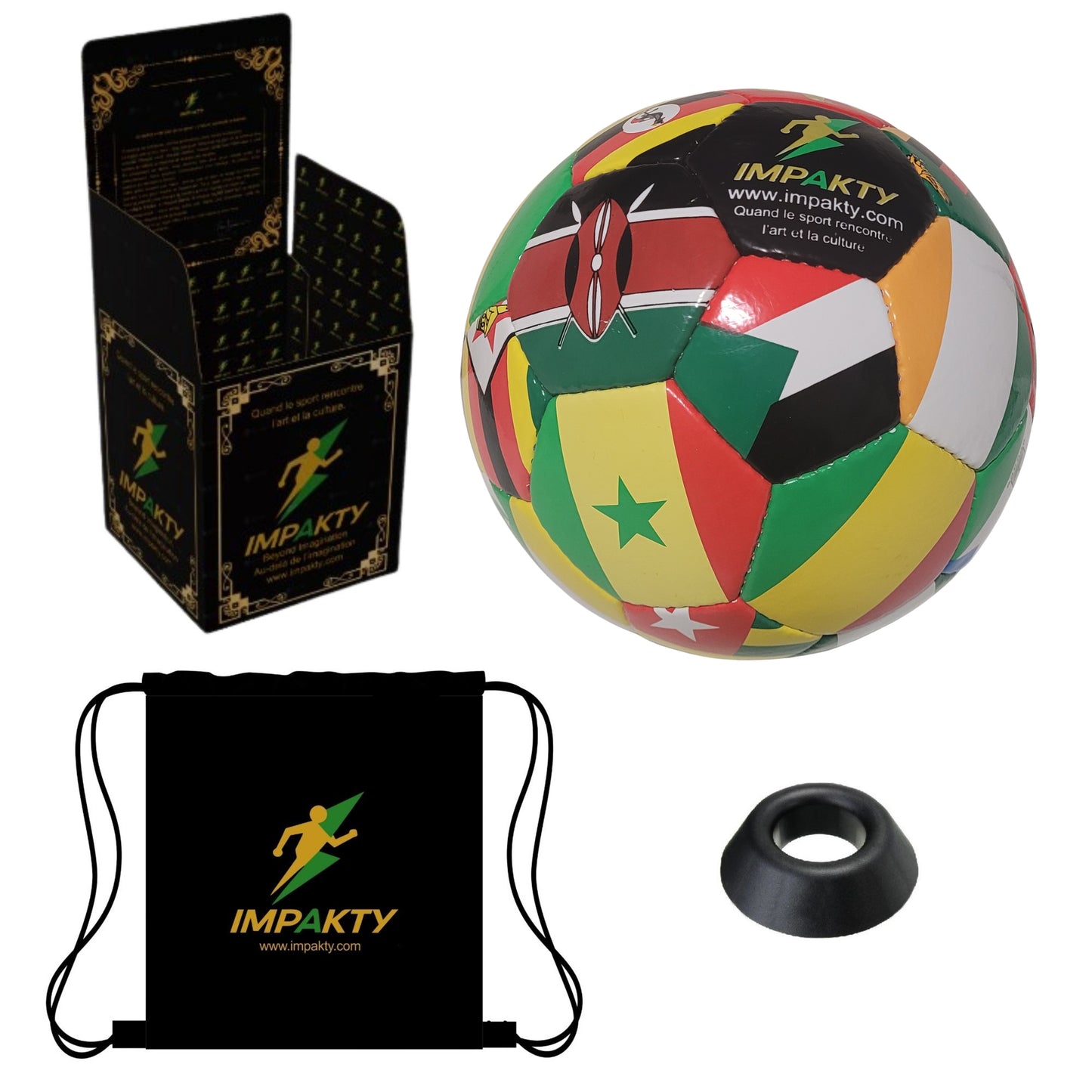 Coffret Cadeau IMPAKTY – Ballon de football taille 5 (Édition spéciale Afrique) CAN2025 MAROC