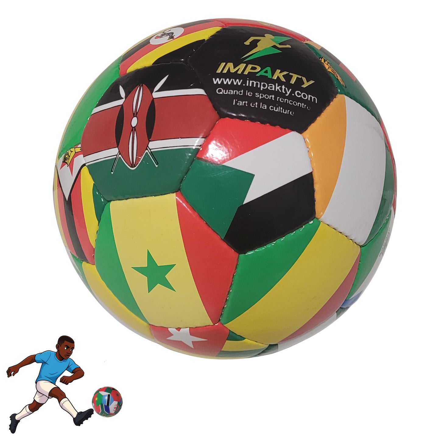 Coffret Cadeau IMPAKTY – Ballon de football taille 5 (Édition spéciale Afrique) CAN2025 MAROC